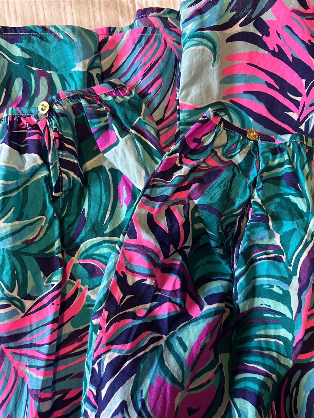 Lilly Pulitzer "Seasalt Blue Don't Wanna Leaf" Size Large - Picture 11 of 12
